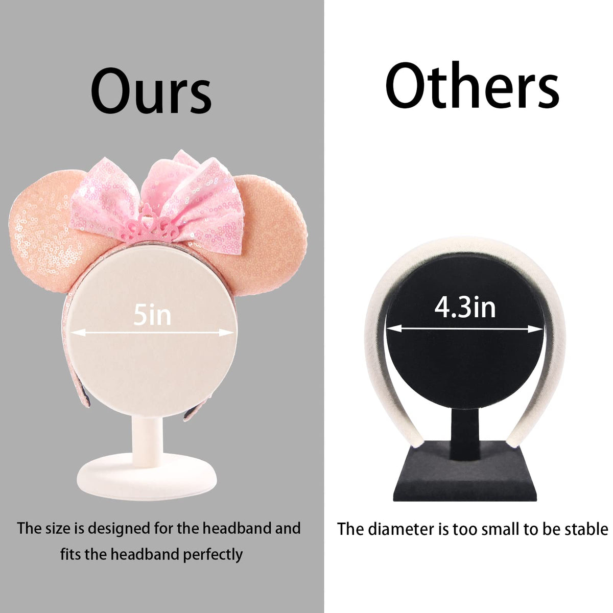 ByKen stand holding multiple headbands demonstrating secure organization