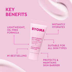 BYOMA 15ml bottles beside a credit card showing travel-size convenience