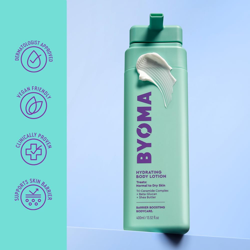 BYOMA application on arm before and after showing smoother skin result