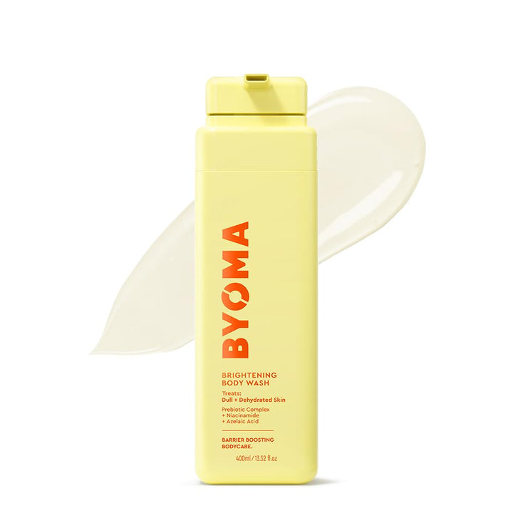 BYOMA front bottle view showing label and brightening benefit