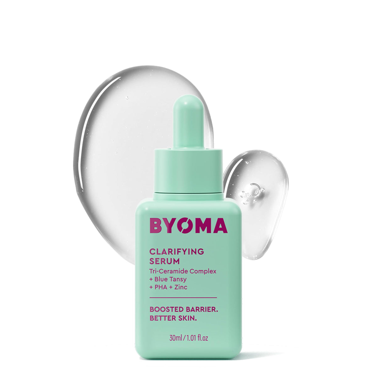 BYOMA front bottle clean label shows calming barrier-repair benefits