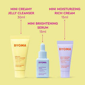BYOMA creamy jelly cleanser pump detail showing gentle lather benefit