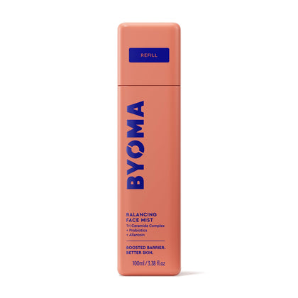BYOMA front label bottle showing clear branding and product benefits