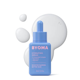 BYOMA bottle front view showing clean design and moisturizing benefits
