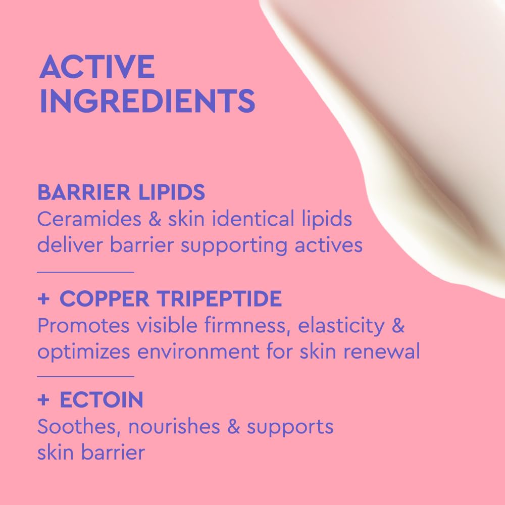 BYOMA ingredient callout featuring copper tripeptides ectoin and ceramides benefits