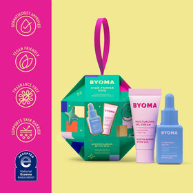 BYOMA ingredient label highlighting tri-ceramide complex for barrier support