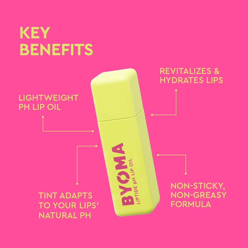 BYOMA Liptide texture oil droplet highlighting nourishing oils and shine