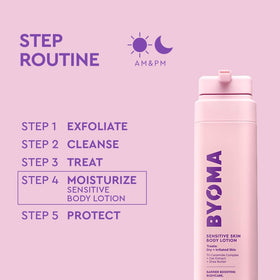 BYOMA bottle next to common objects showing 13.52 fl oz scale