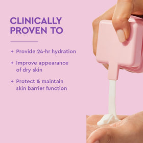 BYOMA creamy lotion texture close-up demonstrating smooth absorption