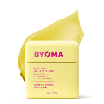 BYOMA front packaging showing cleanser jar and product name benefit