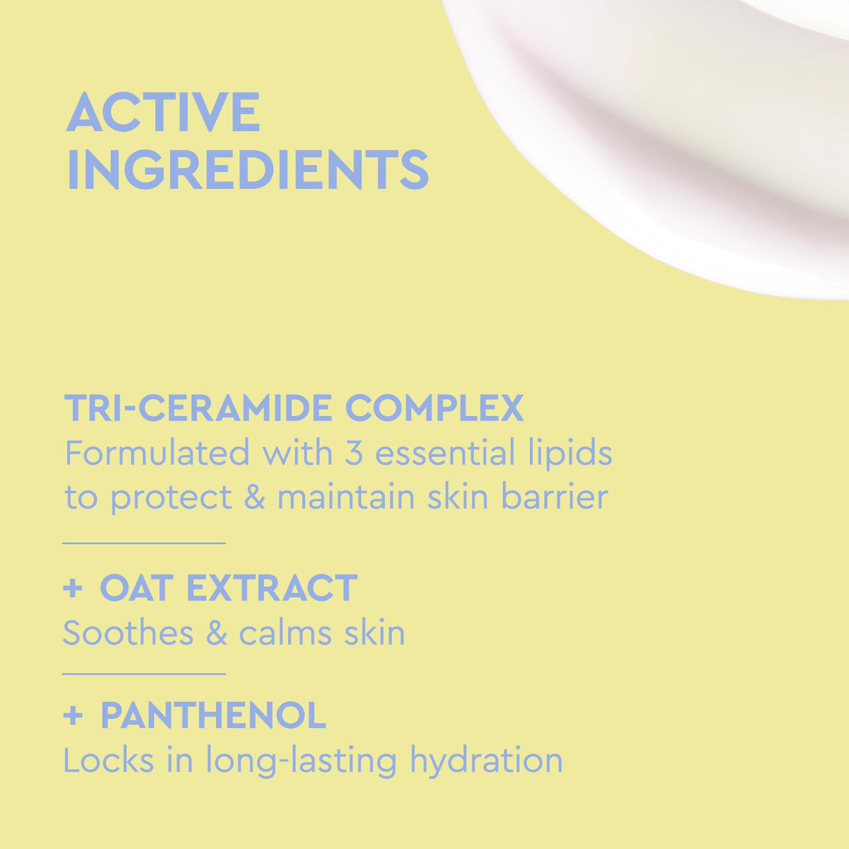 BYOMA Tri-Ceramide Complex visual with ceramide icons, supports barrier repair