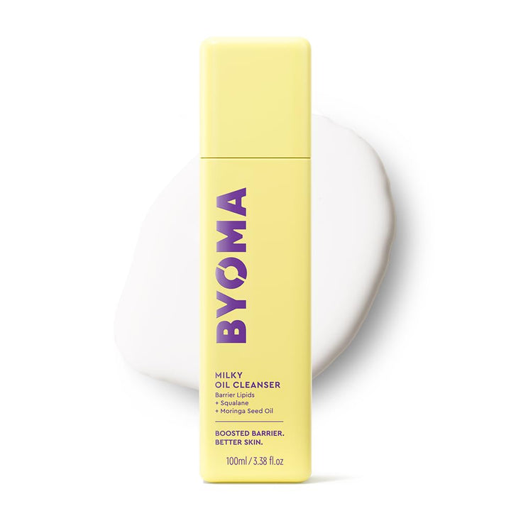 BYOMA front bottle view showing clean design and gentle cleanser benefits