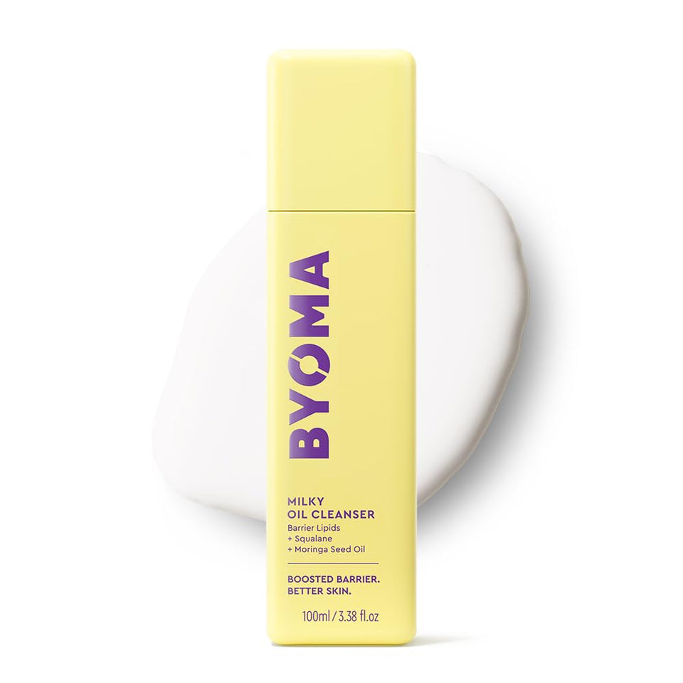 BYOMA front bottle view showing clean design and gentle cleanser benefits