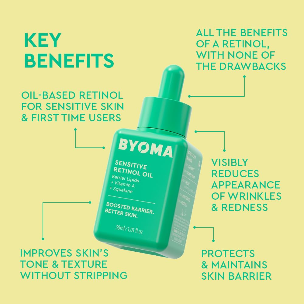BYOMA oil texture close-up demonstrating lightweight absorption benefit