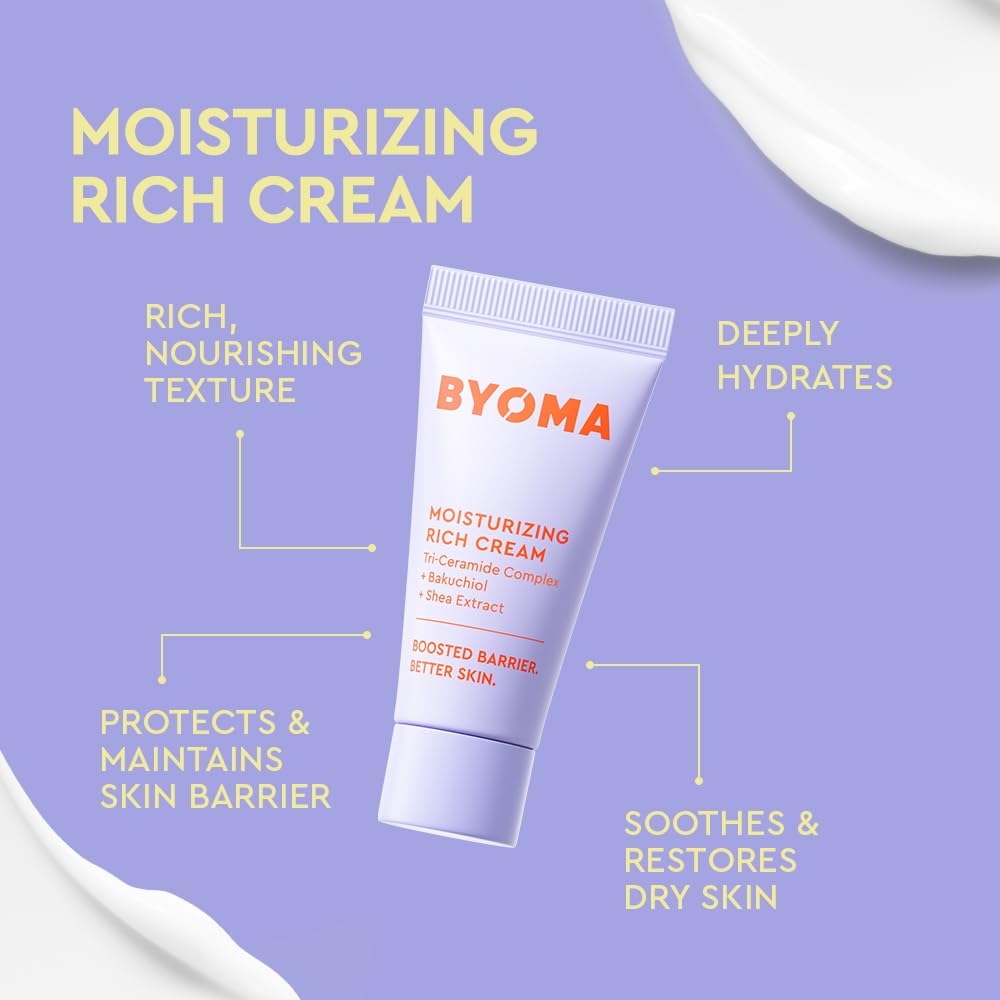 BYOMA product lineup on marble surface showing complete three-step routine