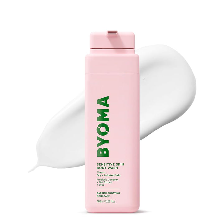 BYOMA front bottle shot showing gentle cleanser and easy pump