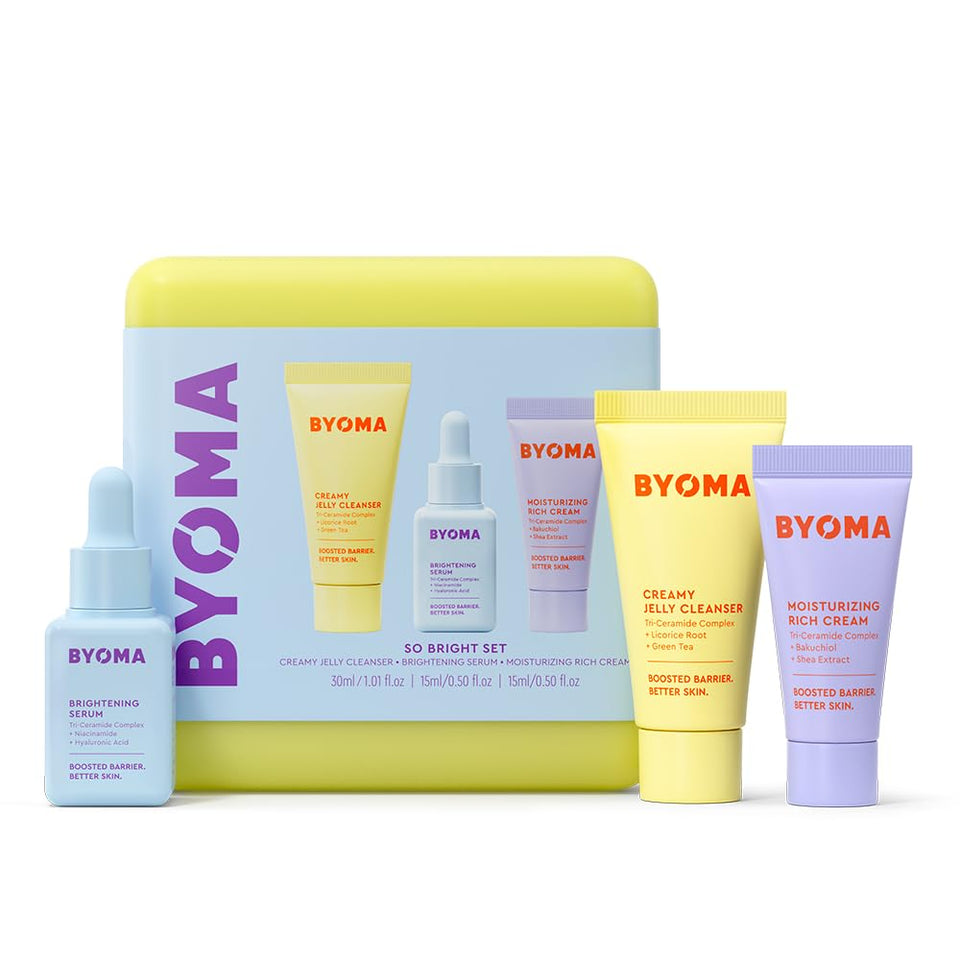 BYOMA So Bright Set front packaging showing trio for barrier repair and brightening