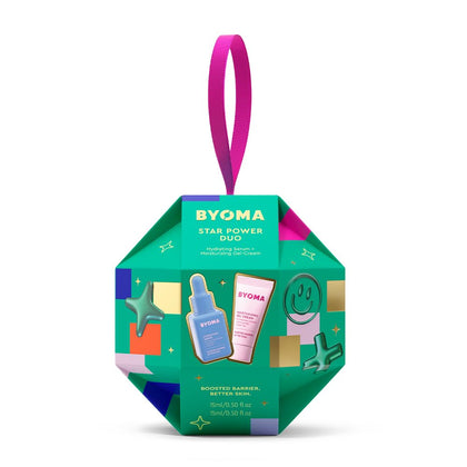 BYOMA front packaging travel kit showing compact hydrating duo for easy travel