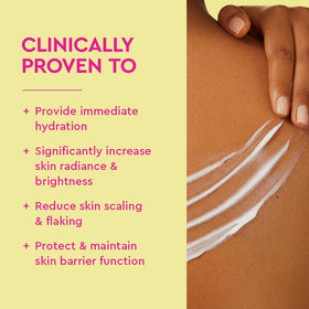 BYOMA lotion texture close-up on pump highlights silky finish and fast absorption