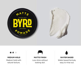 BYRD lifestyle shot with surfer-styled hair conveying casual, matte finish