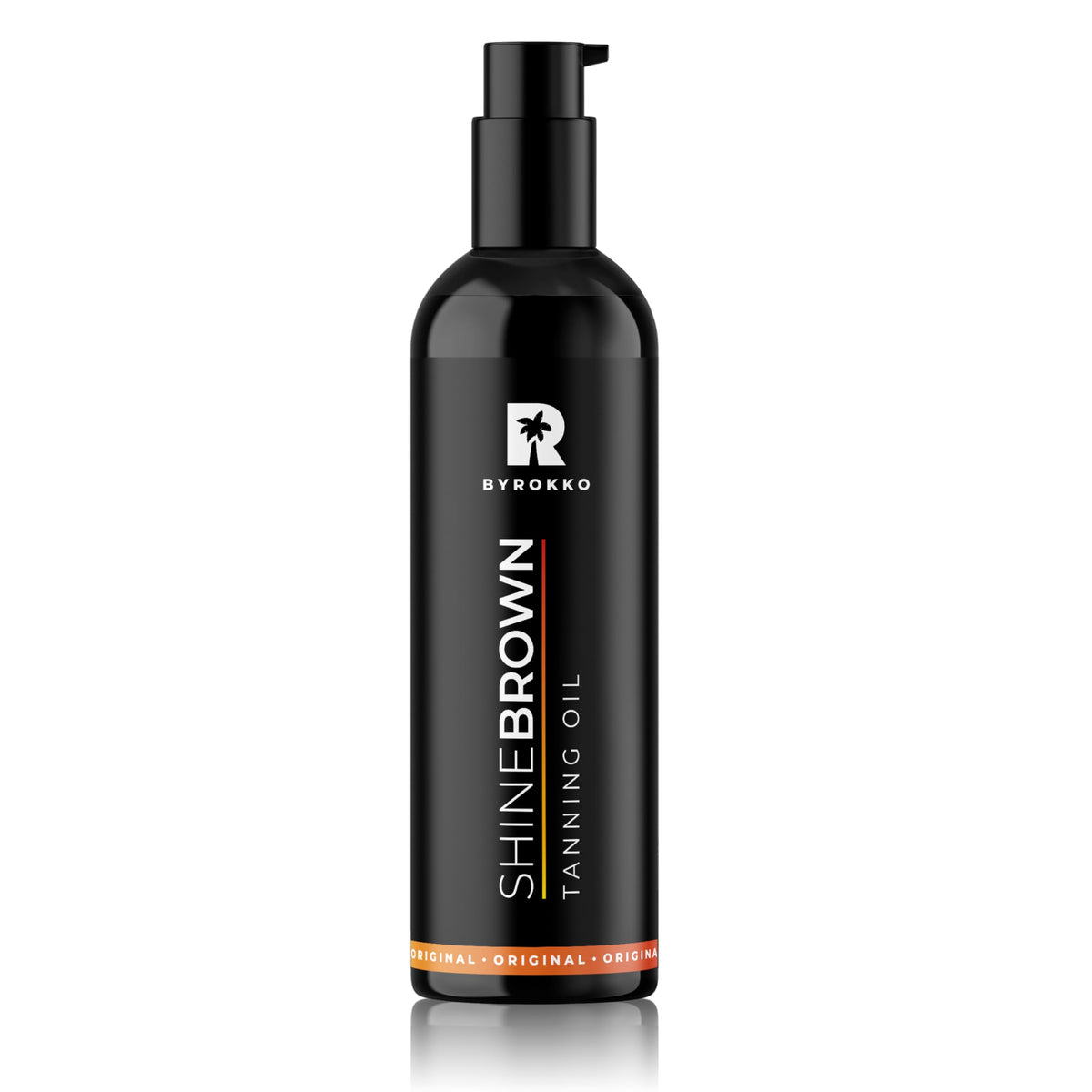 BYROKKO SHINEBROWN front bottle shot showing sleek packaging and immediate glow