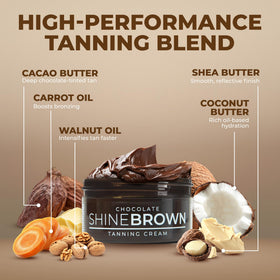 BYROKKO SHINEBROWN chocolate cream spread illustrating rich moisturizing benefits