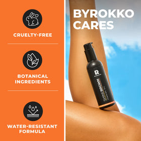 BYROKKO SHINEBROWN next to a ruler for size-scale comparison and travel-friendly volume