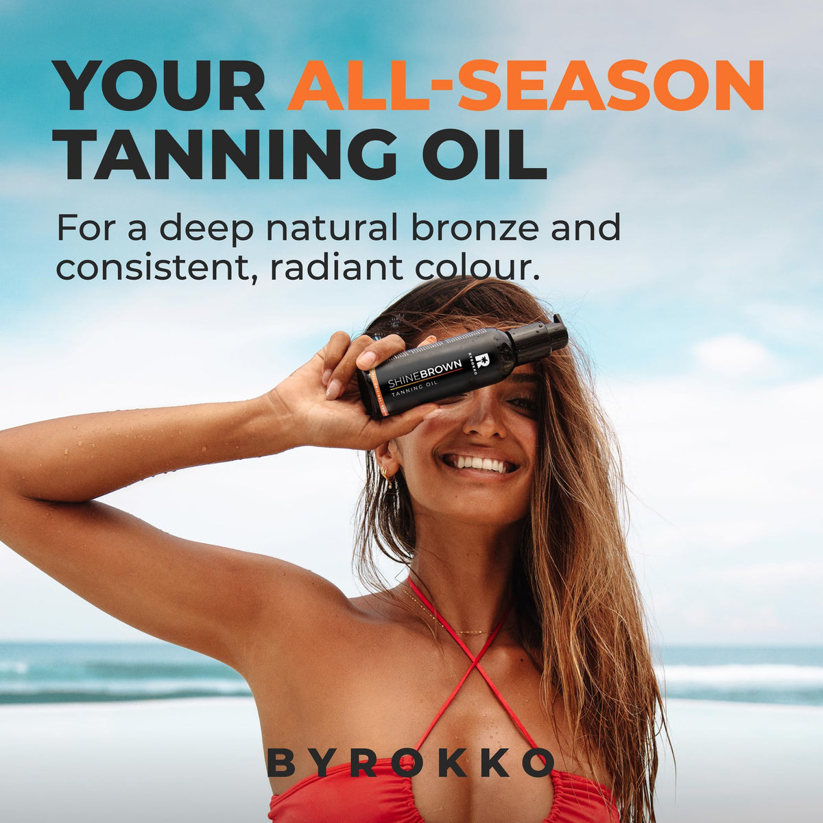 BYROKKO SHINEBROWN near a sunbed in a salon environment indicating indoor suitability