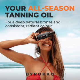 BYROKKO SHINEBROWN near a sunbed in a salon environment indicating indoor suitability