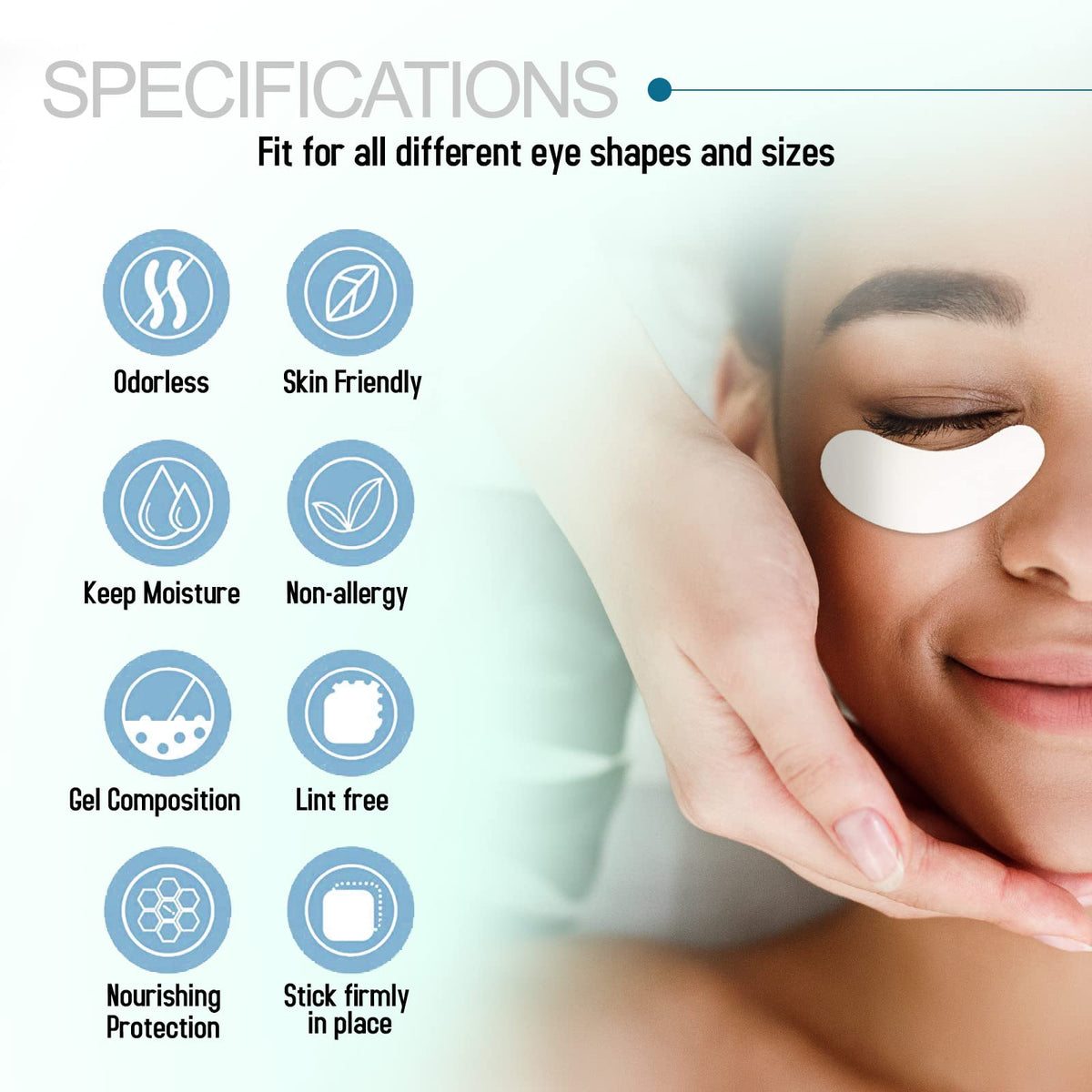 C. ARTIST pads in use during lash extensions for secure lower-lash isolation