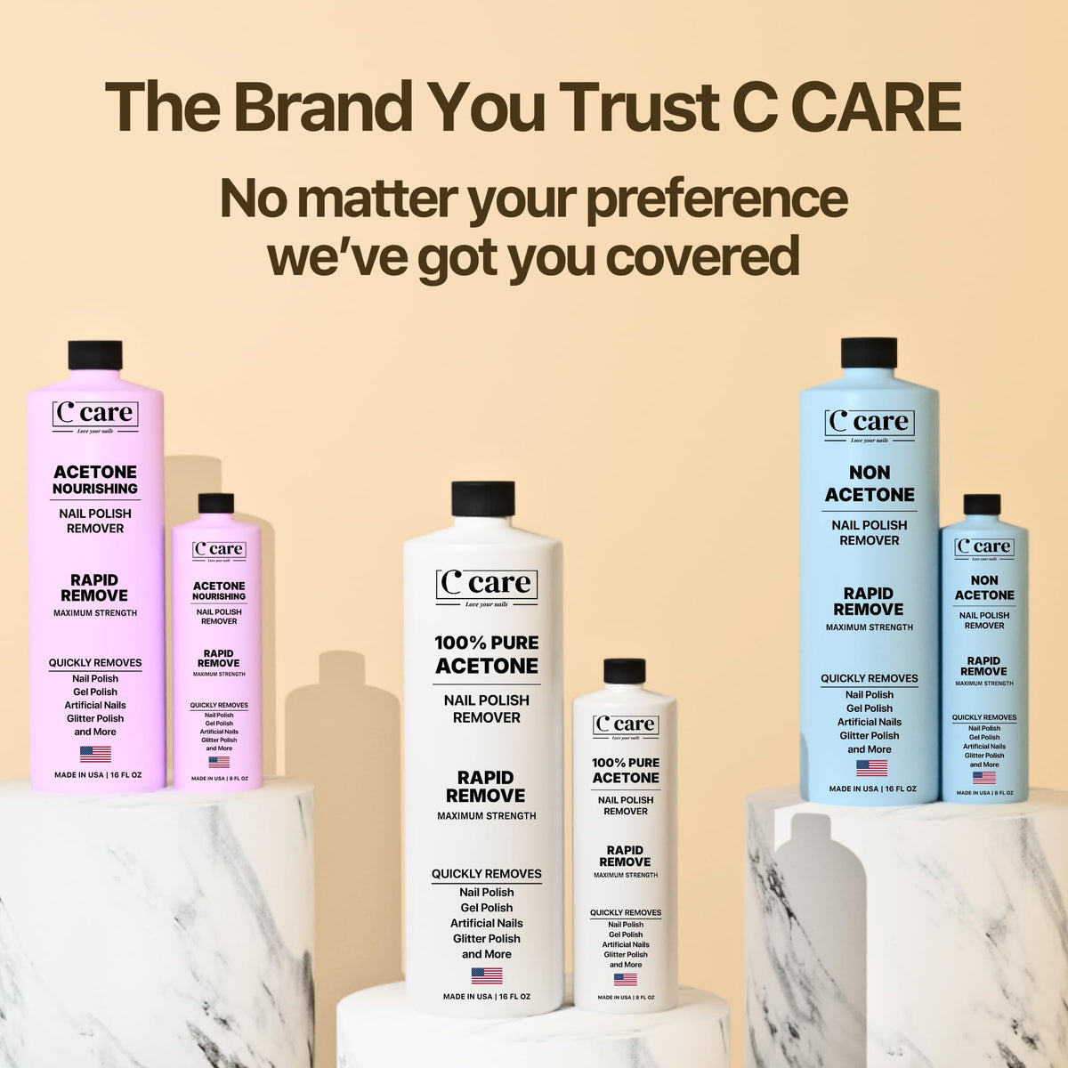 C CARE bottle at salon station showing professional-speed workflow