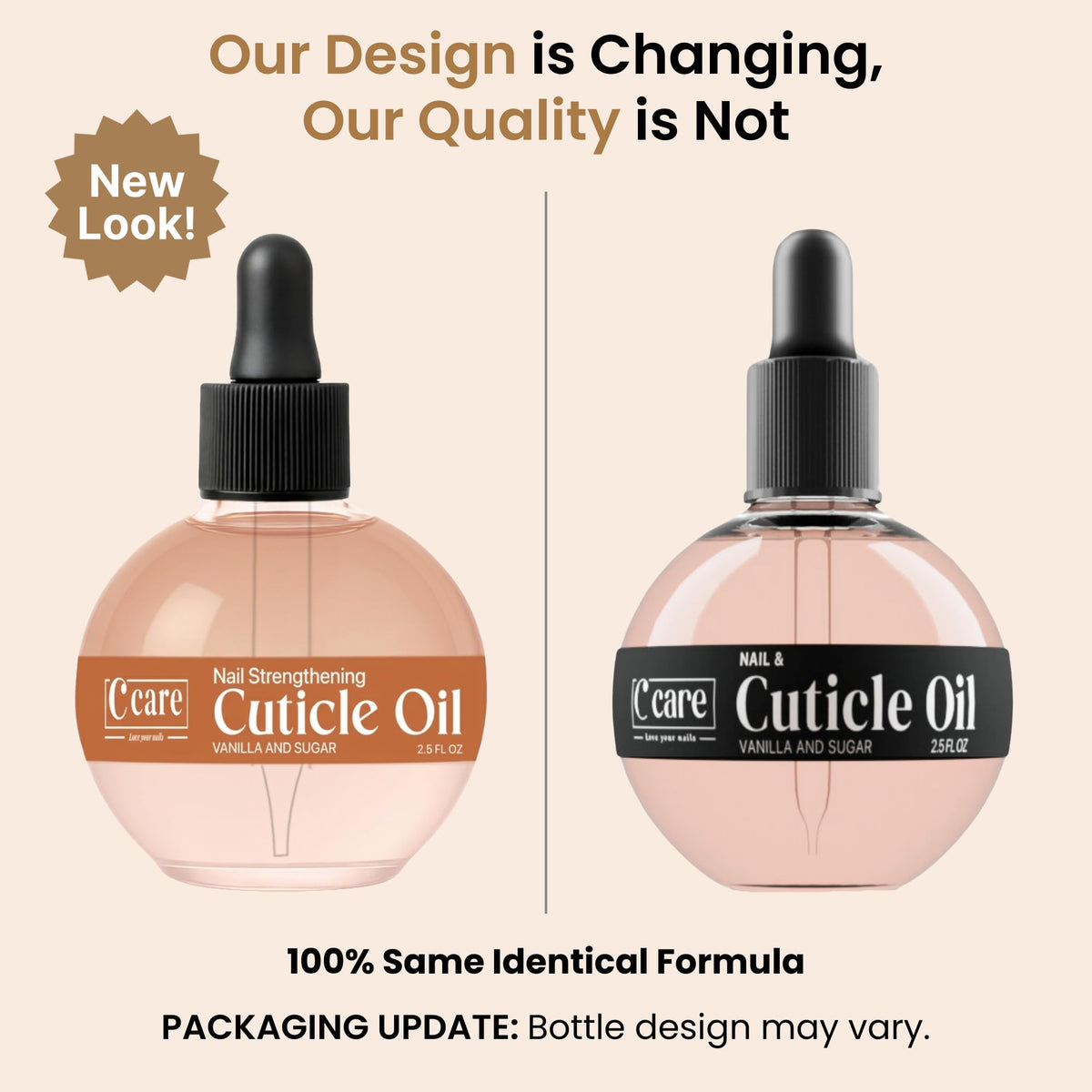 C CARE dropper dispensing a precise oil drop for targeted cuticle care