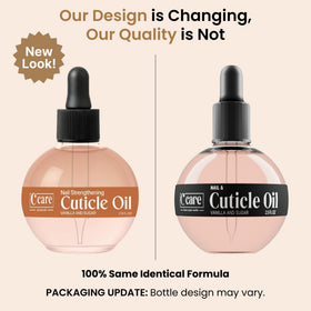 C CARE dropper dispensing a precise oil drop for targeted cuticle care