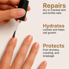 C CARE oil texture close-up showing lightweight absorption and sheen