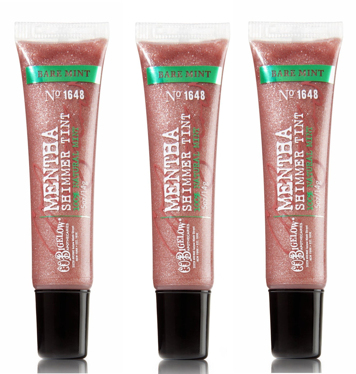 C. O. Bigelow bare mint front packaging showing tube and glossy mint finish