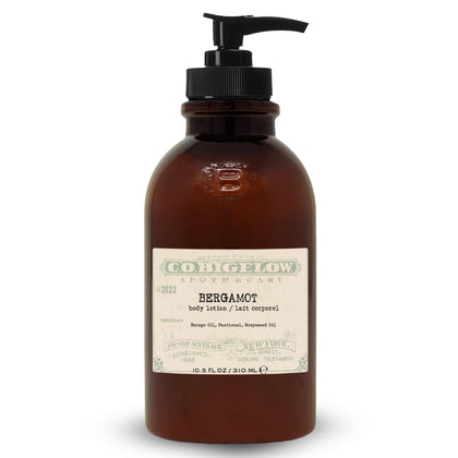 C. O. Bigelow front bottle shot showing elegant packaging and bergamot fragrance benefit
