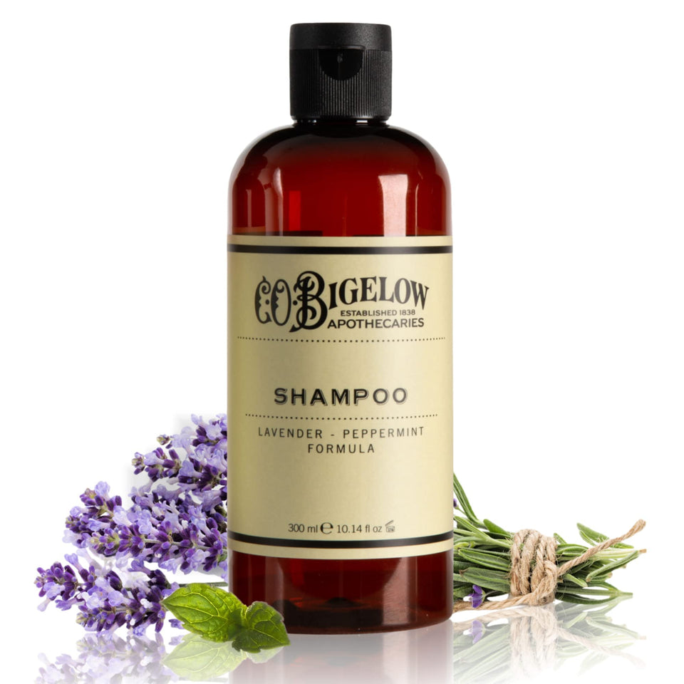 C. O. Bigelow front bottle view showing brand and calming lavender scent benefit