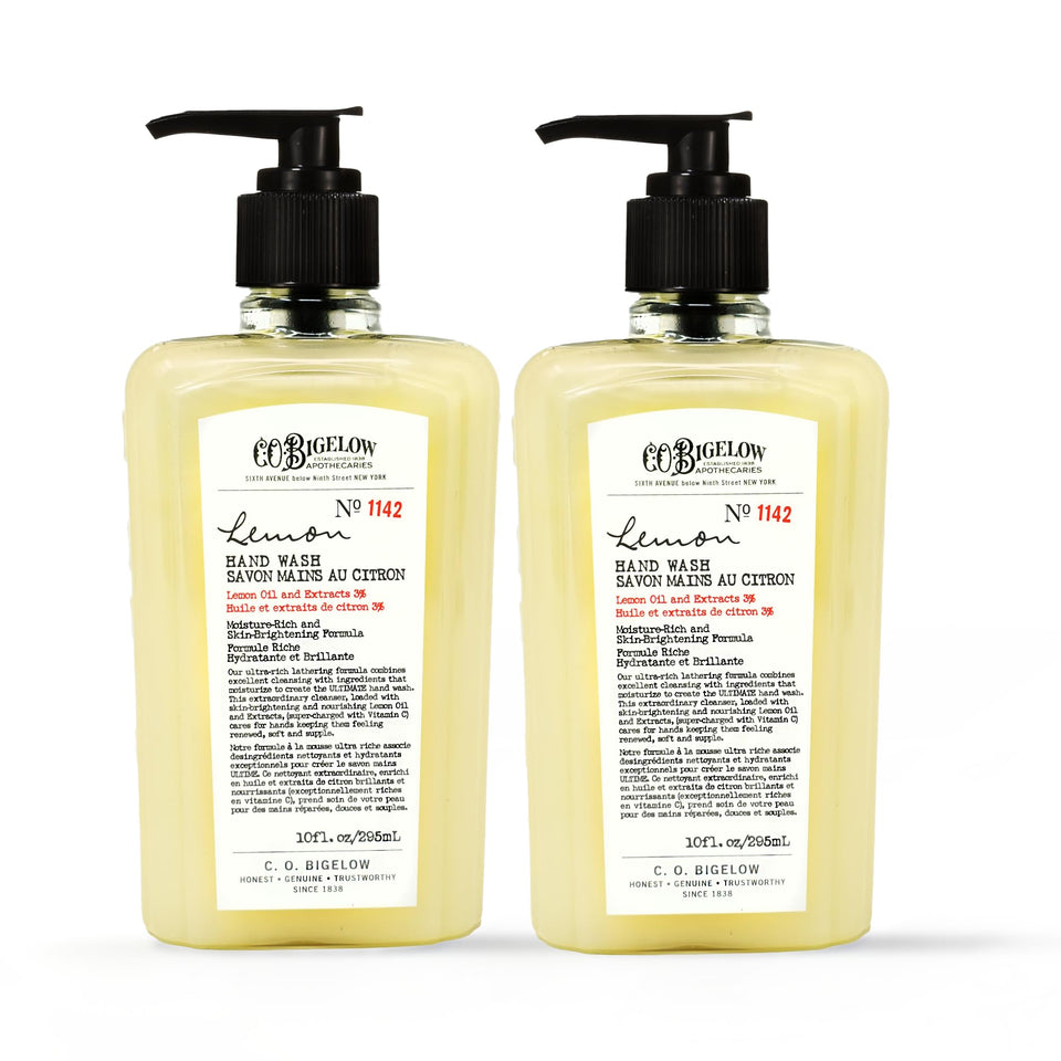 C. O. Bigelow front packaging showing lemon hand wash and bright scent