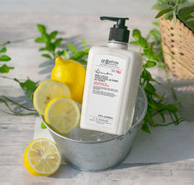 C. O. Bigelow ingredient label showing shea butter, kukui nut, and lemon extract benefits