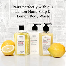 C. O. Bigelow lemon lotion staged in bathroom offering bright citrus scent and everyday use
