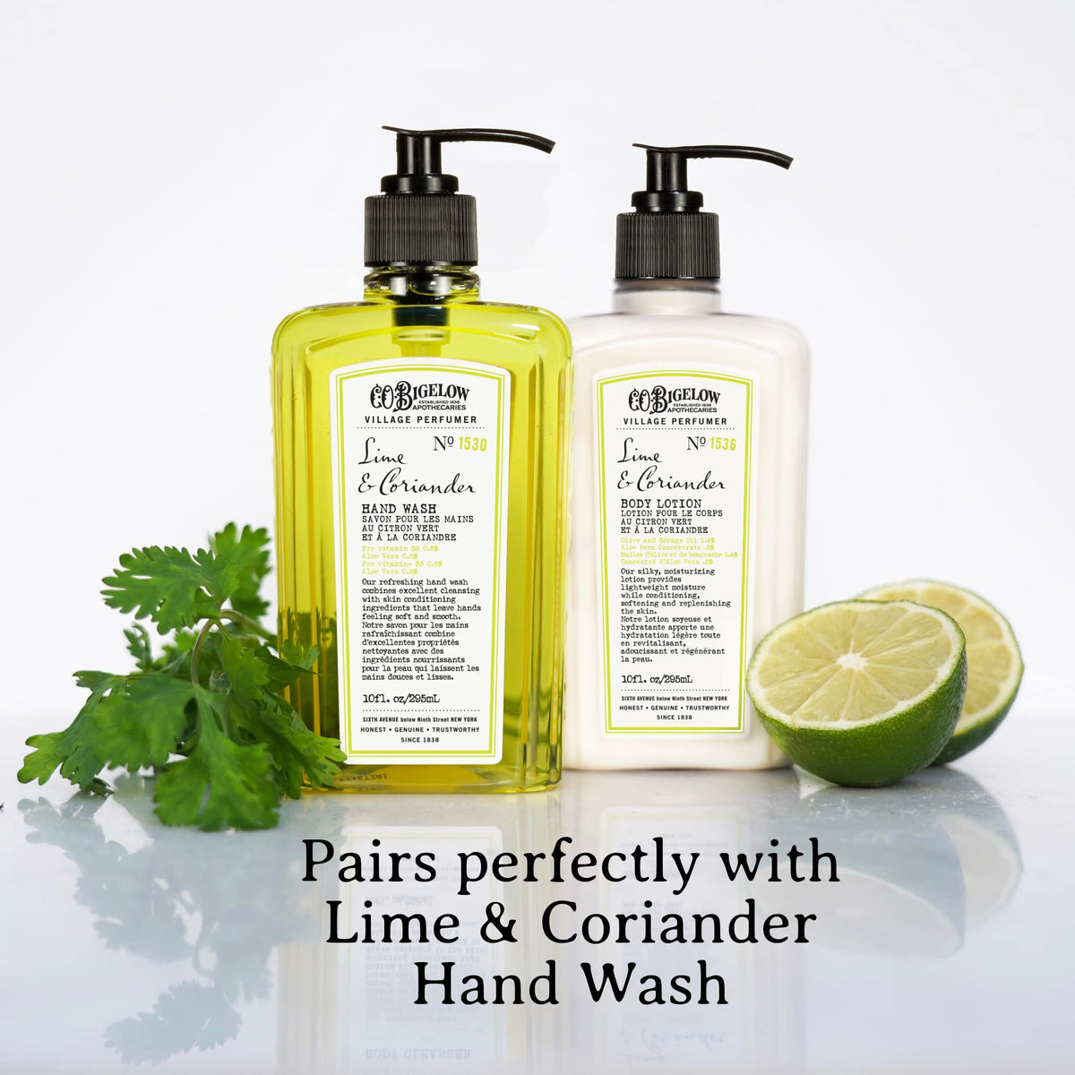 C. O. Bigelow bottle staged on bathroom shelf suggesting daily routine use