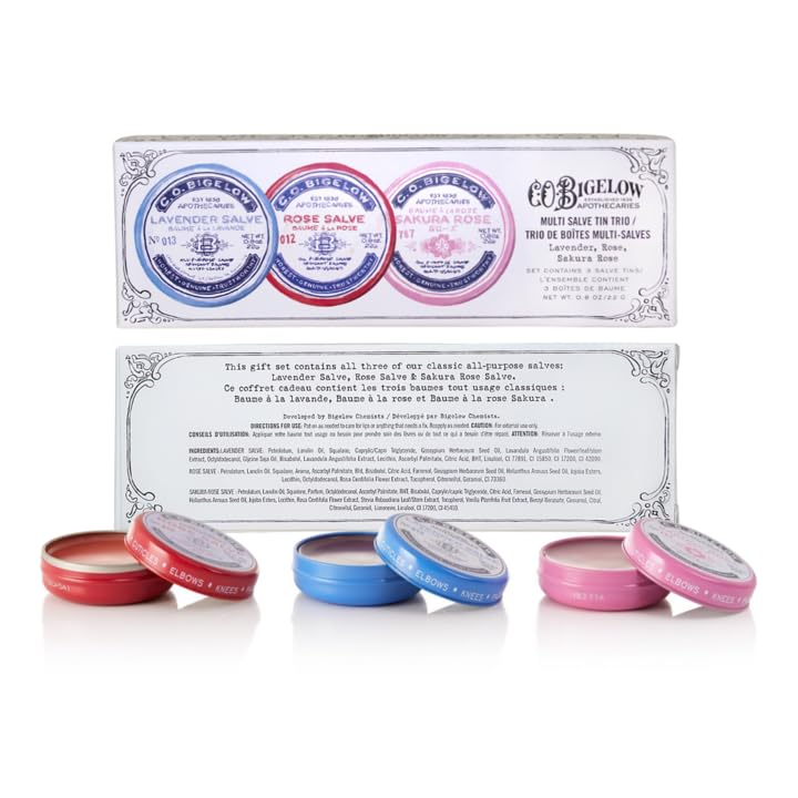 C. O. Bigelow open tin close-up showing smooth salve texture for quick hydration