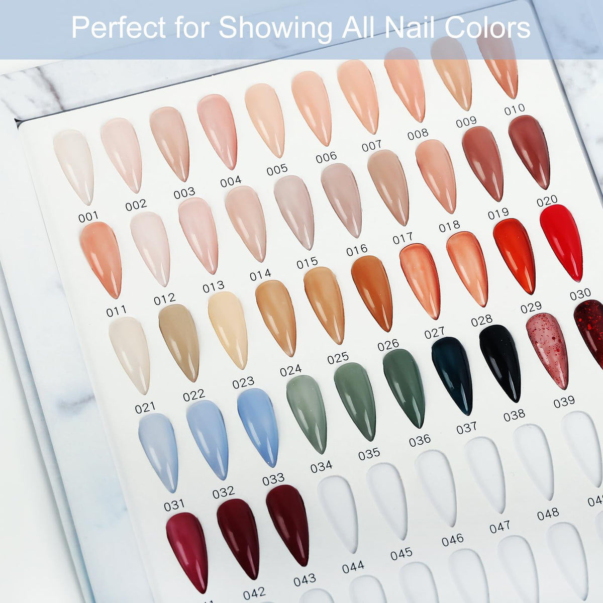 C12rtive inside layout with 160 numbered slots displaying painted nail colors clearly