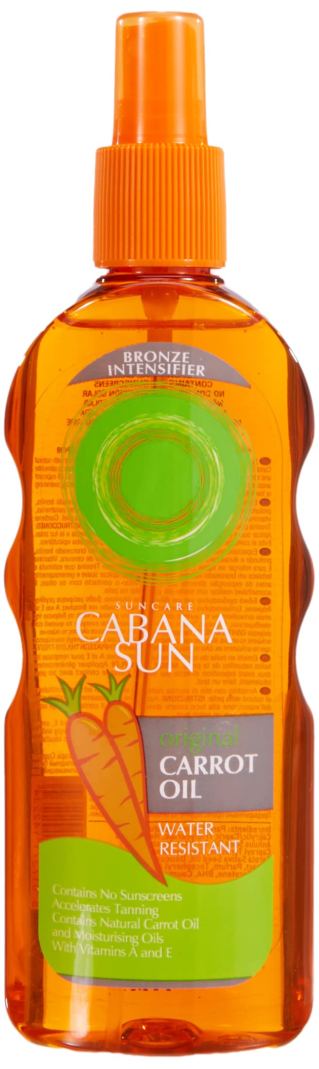Cabana Sun bottle front packaging showing label and 200ml size for clear identification and gift appeal