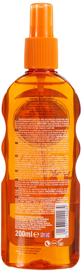 Cabana Sun oil texture close-up demonstrating lightweight finish and quick absorption benefit