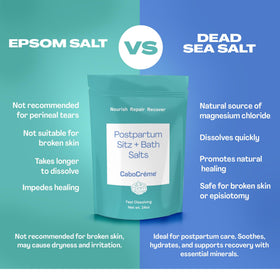 Cabocreme full bath soak scene promoting calming postpartum soak