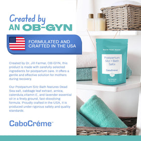Cabocreme sitz bath setup showing focused perineal relief