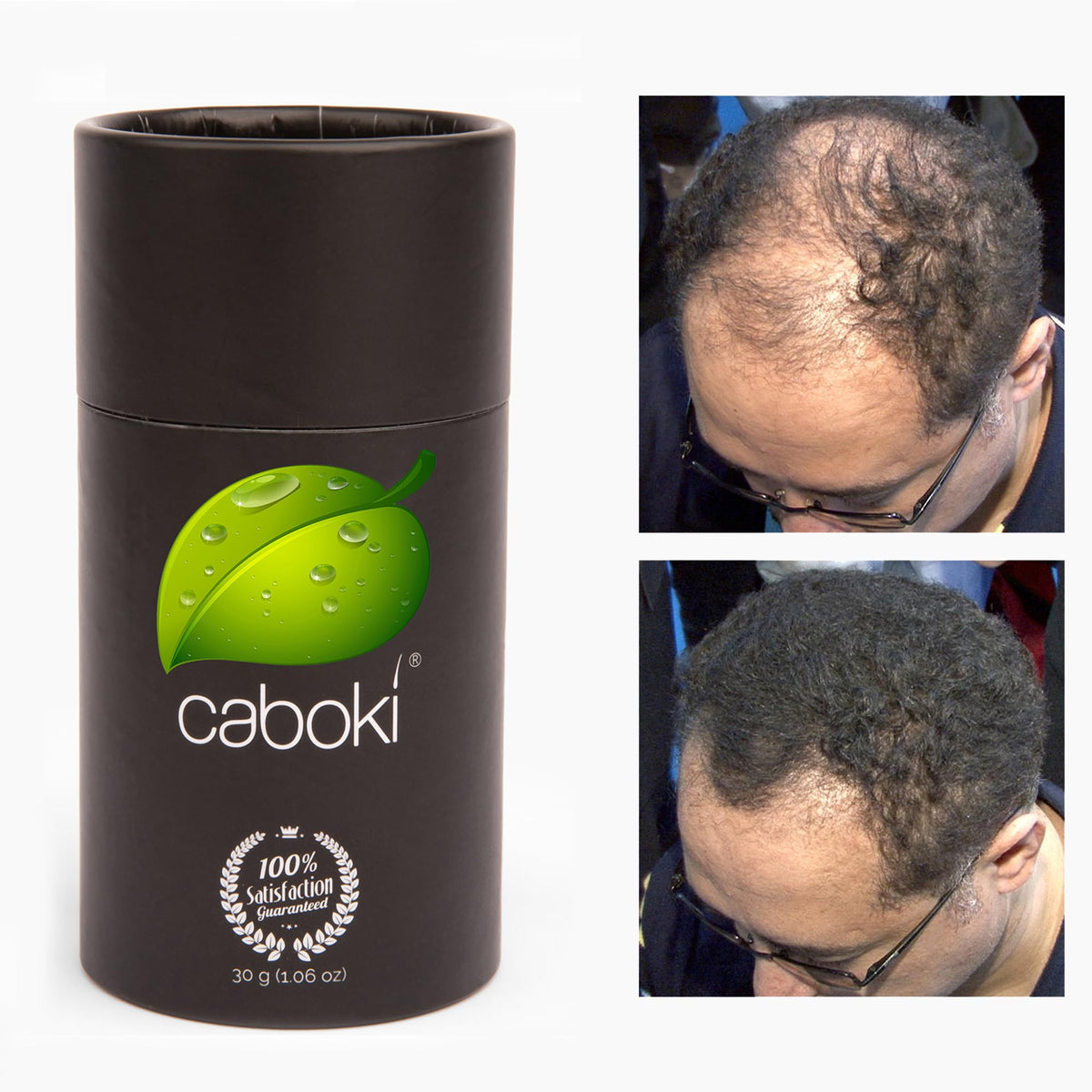 lifestyle image of man and woman using Caboki showing everyday confidence and natural results