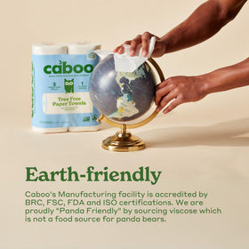 Caboo towel used on baby skin illustrating gentle, safe feel