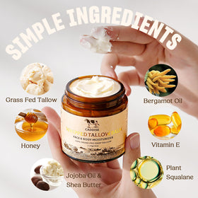 CADDISE ingredients flatlay with honey, shea, jojoba, shows natural sourcing